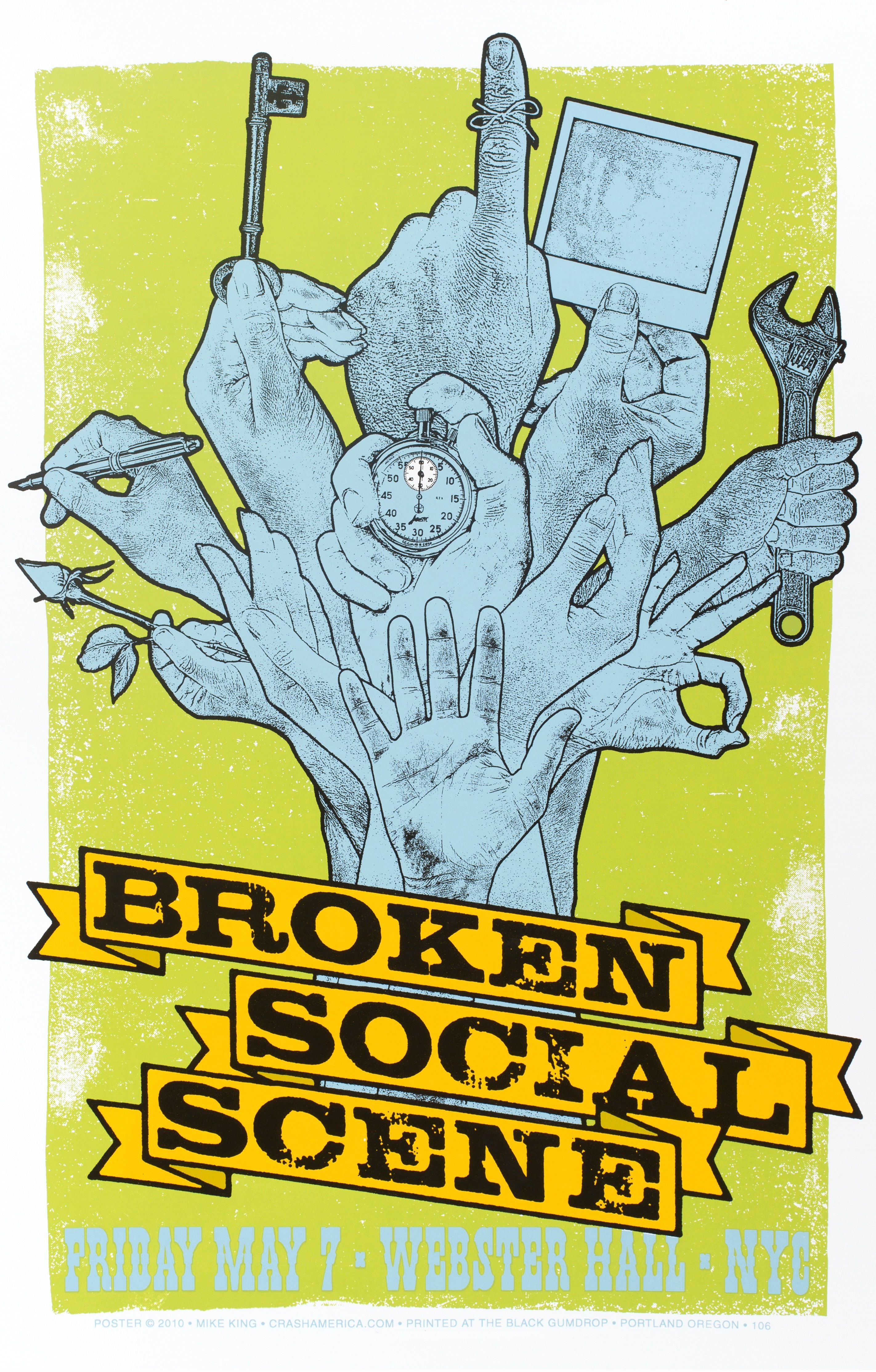 MXP-202.1 Broken Social Scene 2001 Webster Hall  Nov 29 Concert Poster
