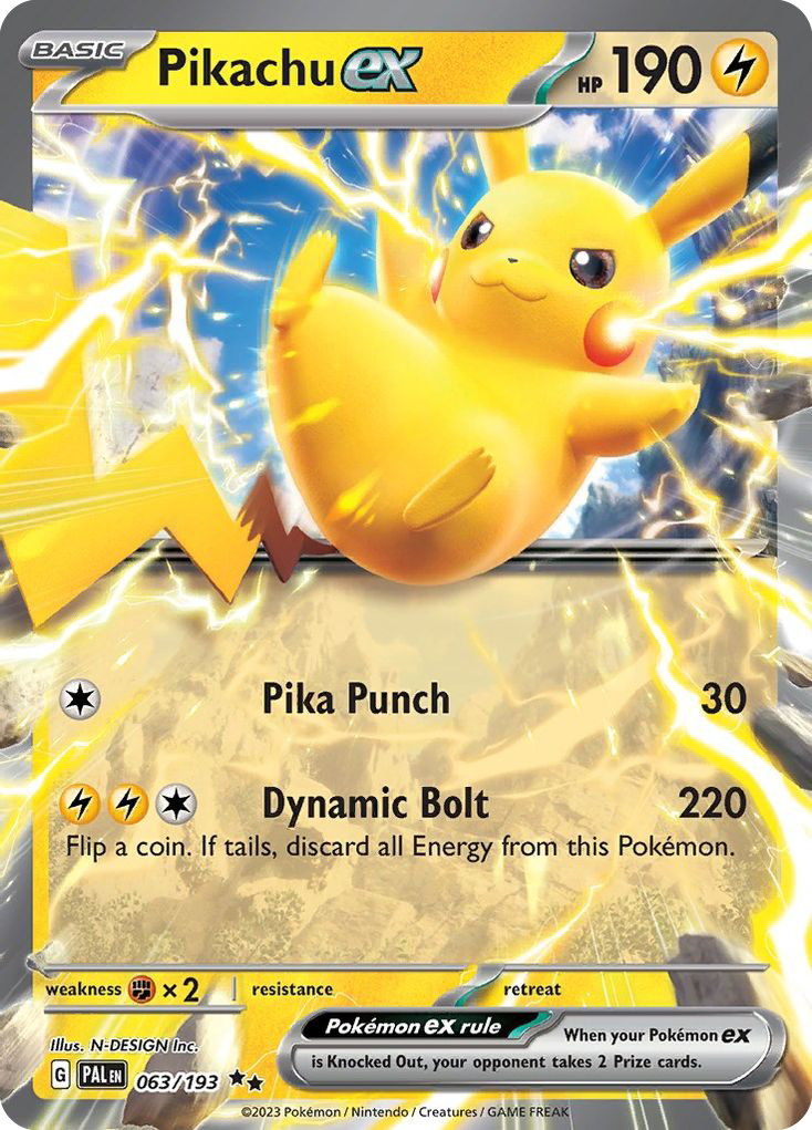 Pikachu ex (63/193) - Paldea Evolved Pokémon Card