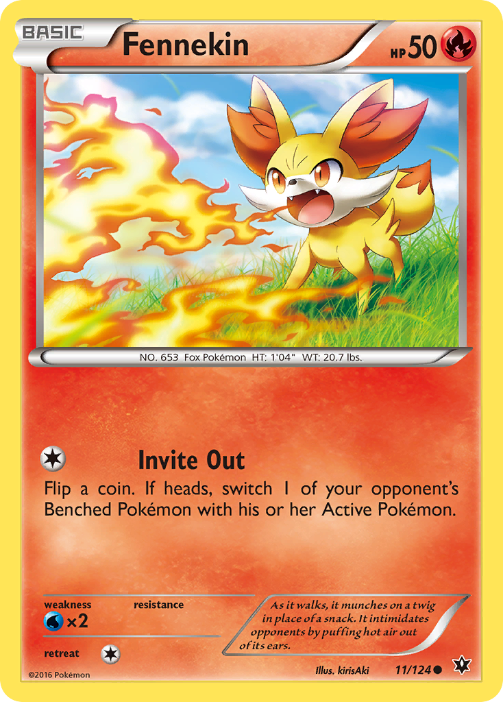 Fennekin (11/124) - Fates Collide Pokémon Card