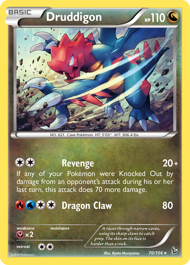 Druddigon (70/106) - Flashfire Pokémon Card