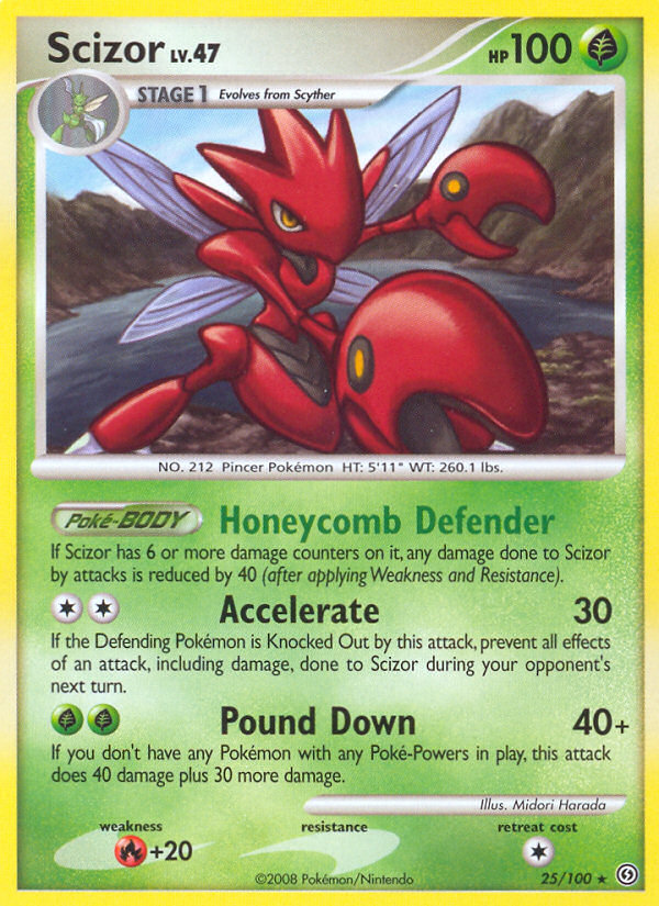 Scizor (25/100) - Stormfront Pokémon Card