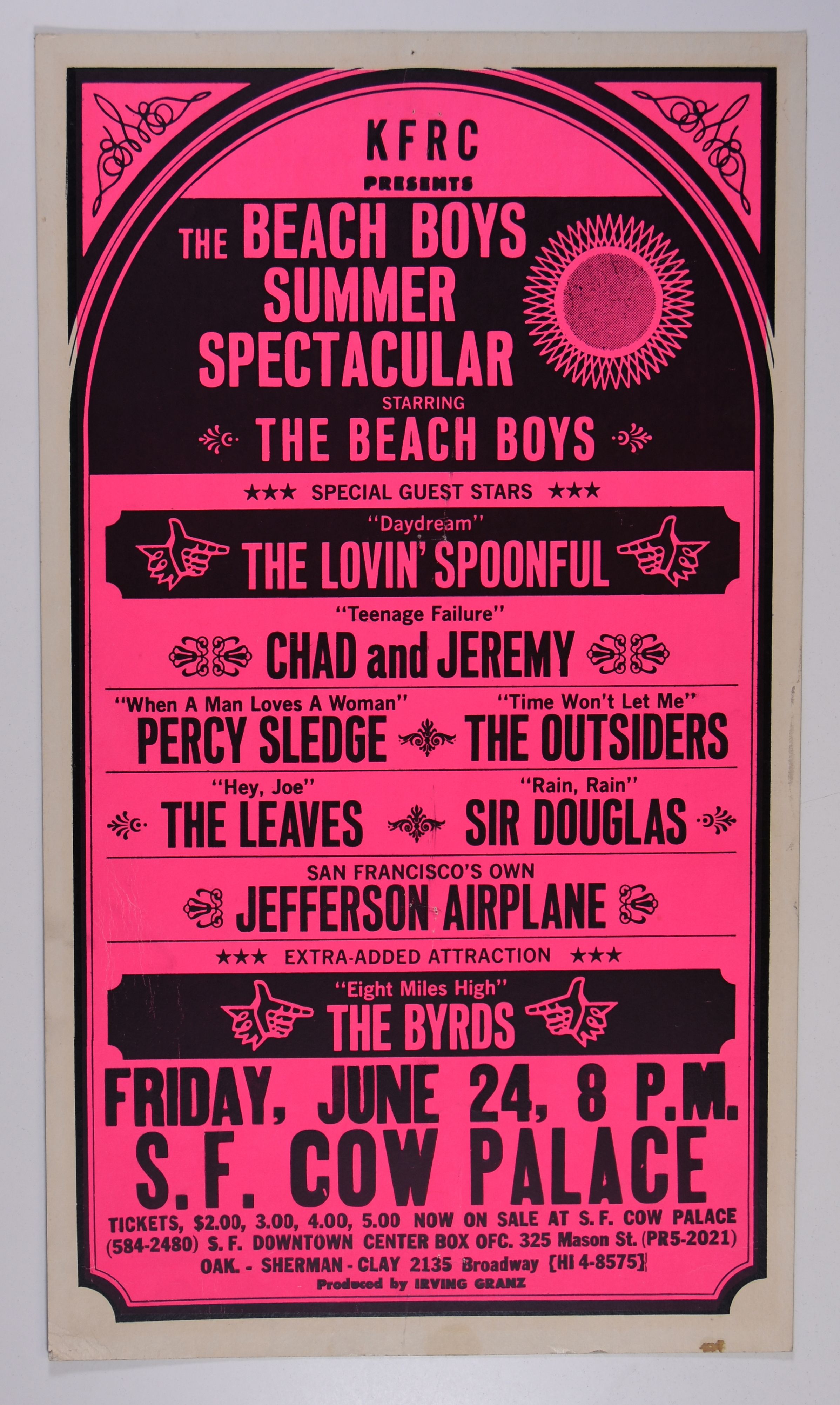The Beach Boys Cow Palace 1966 Concert Poster