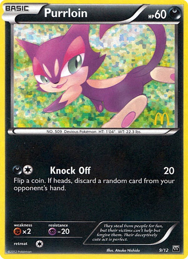 Purrloin (9/12) - McDonald's Collection 2012 Pokémon Card