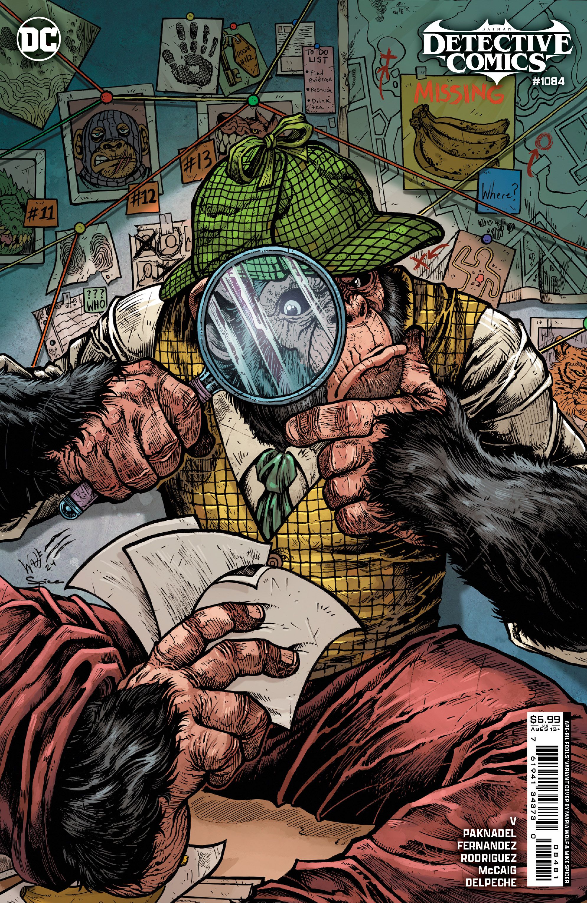 Detective Comics #1084 (Cvr E Maria Wolf April Fools Detective Chimp Card Stock Variant) Comic