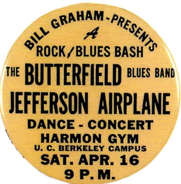 AOR-2.54 Butterfield Blues Band Harmon Gym Button 1966