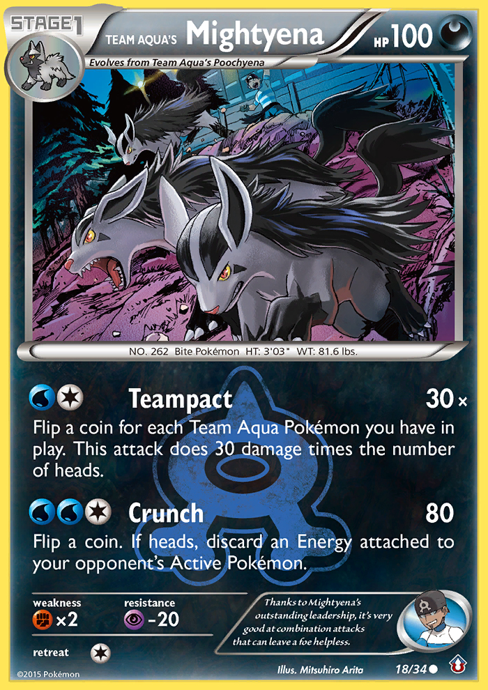 Team Aqua's Mightyena (18/34) - Double Crisis Pokémon Card