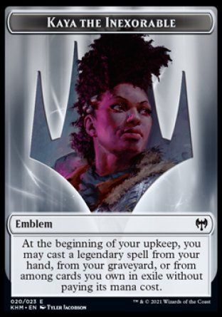 Emblem Kaya the Inexorable (Kaldheim) Trading Card