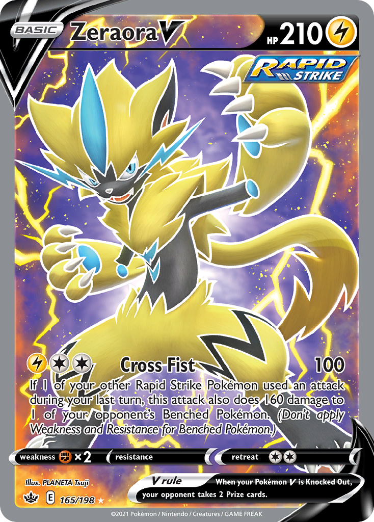 Zeraora V (165/198) - Chilling Reign Pokémon Card