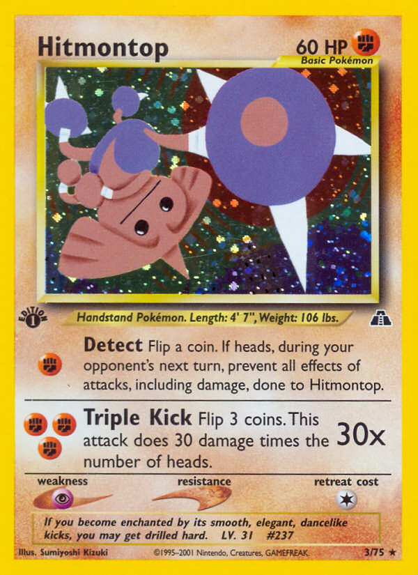 Hitmontop (3/75) - Neo Discovery Pokémon Card