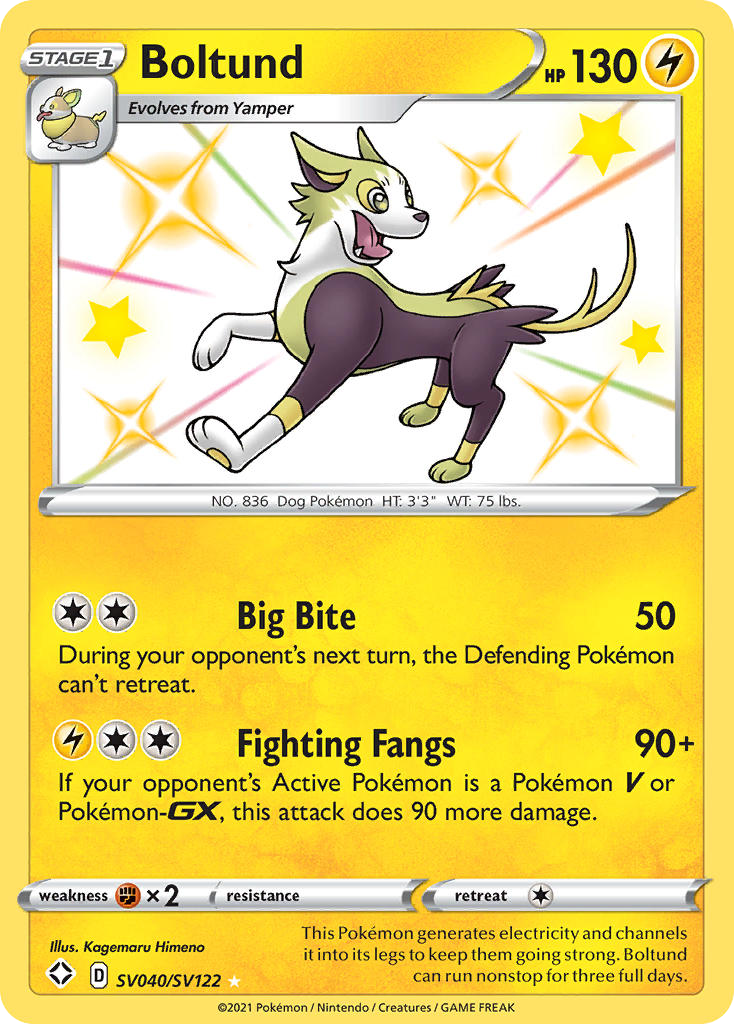 Boltund (SV040) - Shining Fates Shiny Vault Pokémon Card