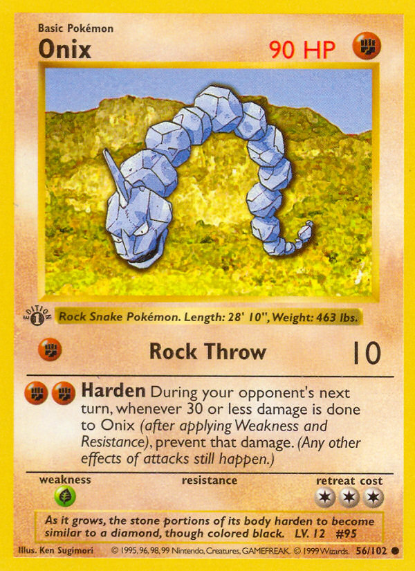 Onix (56/102) - Base (1st Edition) Pokémon Card