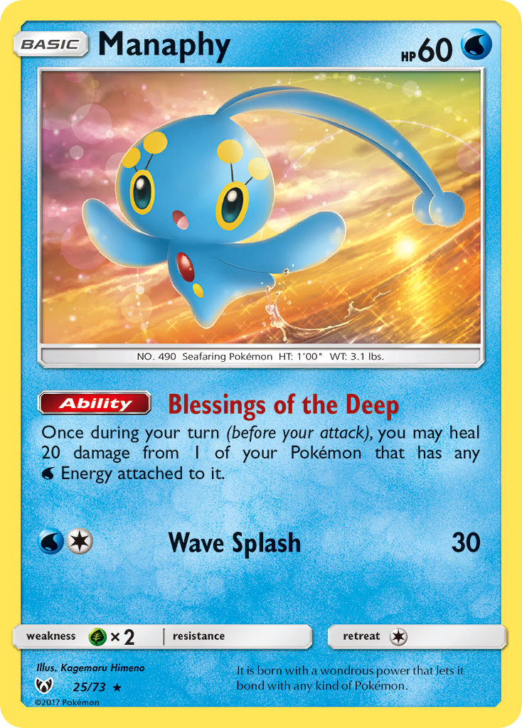 Manaphy (25/73) - Shining Legends Pokémon Card