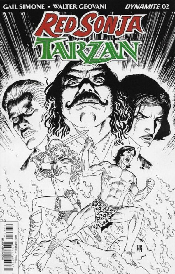 Red Sonja/Tarzan #5 (10 Copy Geovani B&w Cover)