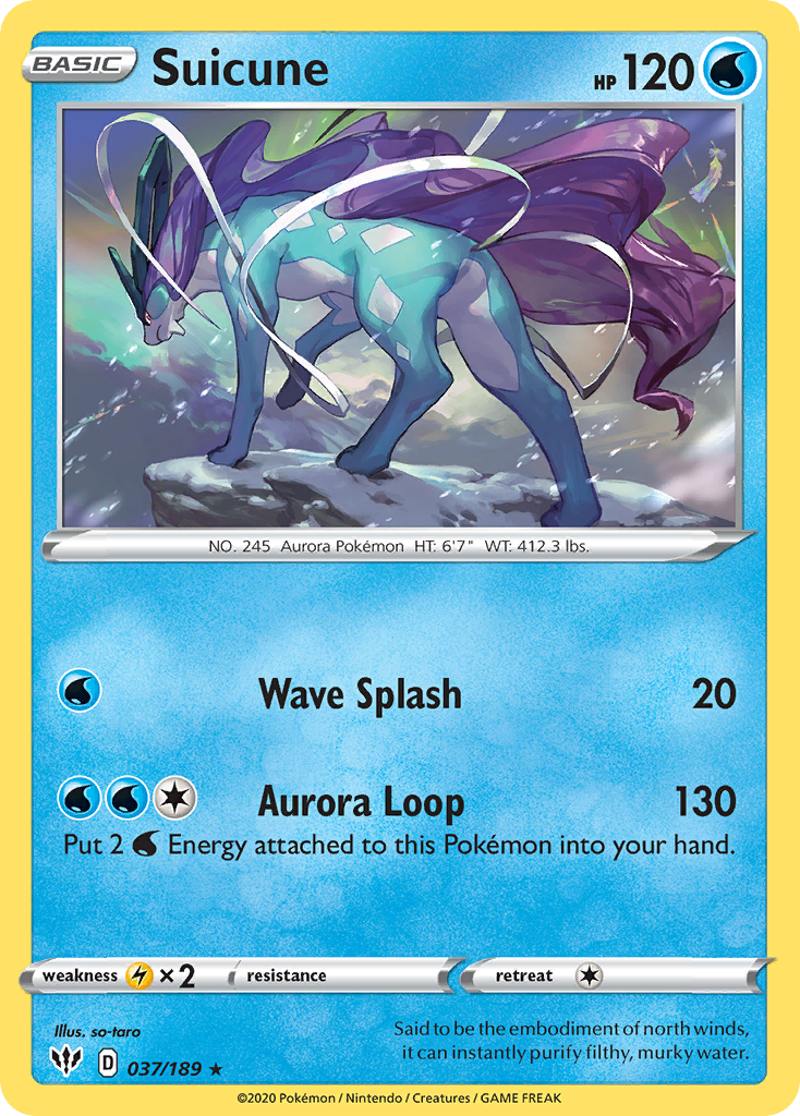 Suicune (37/189) - Darkness Ablaze Pokémon Card