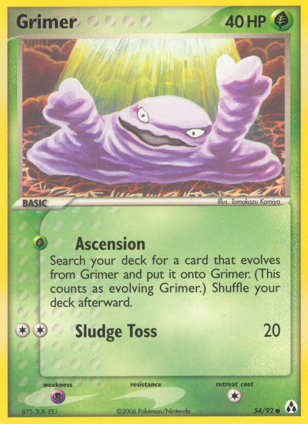 Grimer (54/92) - Legend Maker Pokémon Card