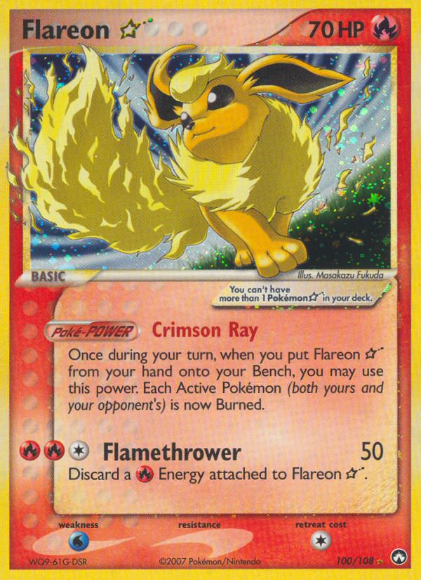 Flareon ★ Star (100/108) - Power Keepers Pokémon Card