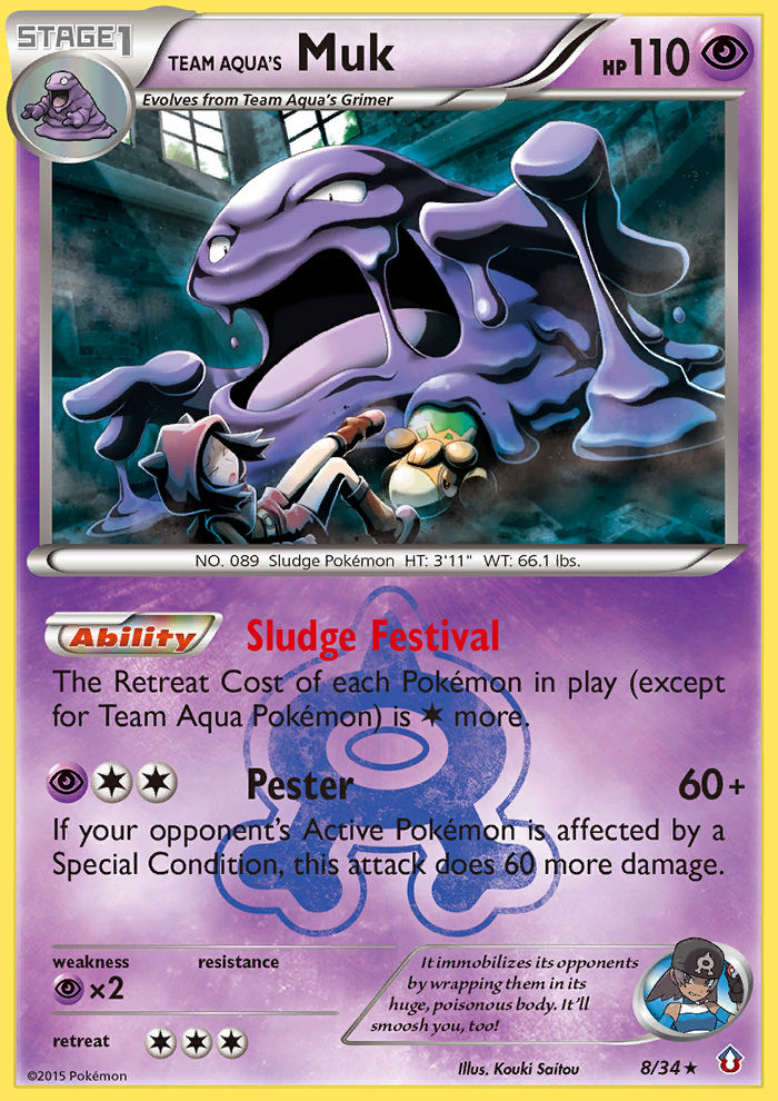 Team Aqua's Muk (8/34) - Double Crisis Pokémon Card