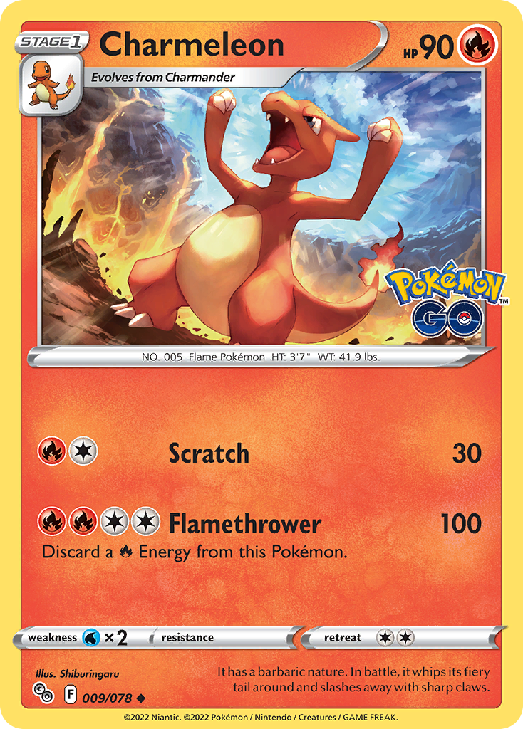 Charmeleon (9/78) - Pokémon GO Pokémon Card