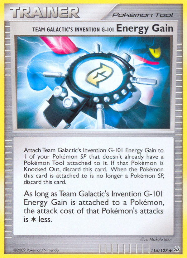 Team Galactic's Invention G-101 Energy Gain (Trainer: Pokémon Tool) (116/127) - Platinum Pokémon Card