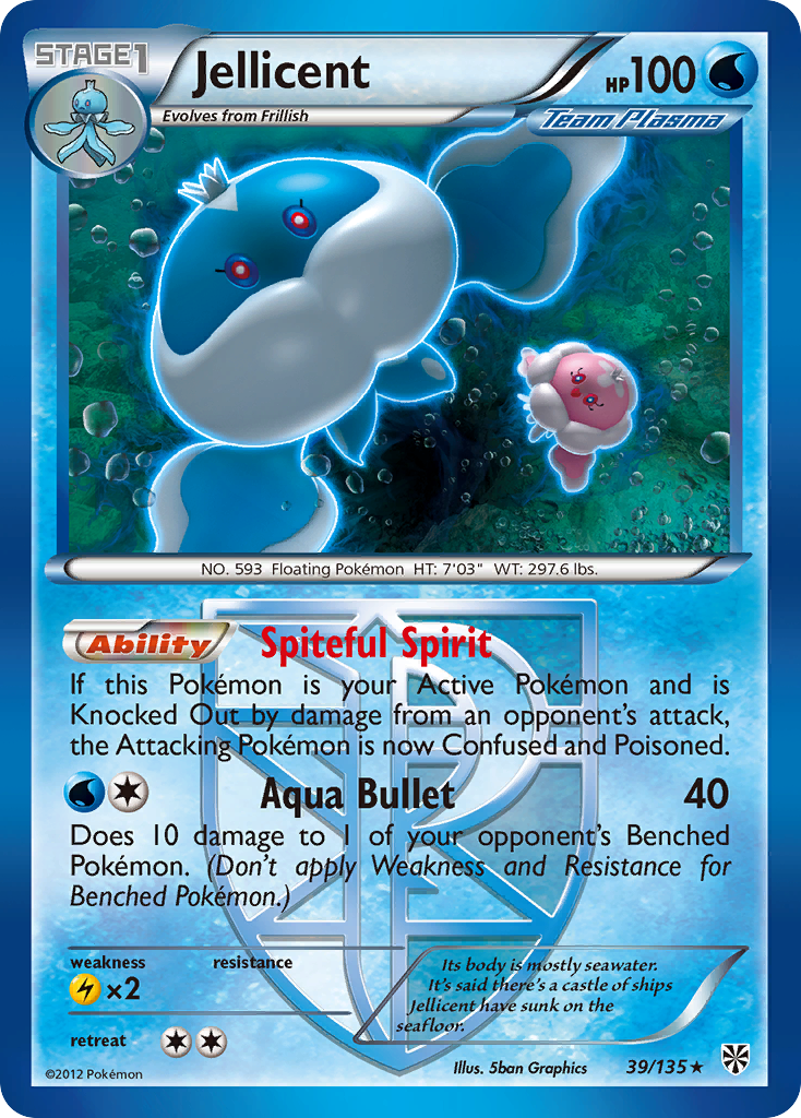 Jellicent (39/135) - Plasma Storm Pokémon Card