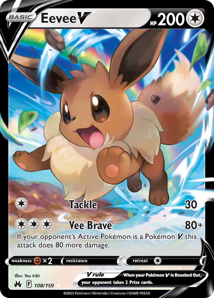 Eevee V (108/159) - Crown Zenith Pokémon Card