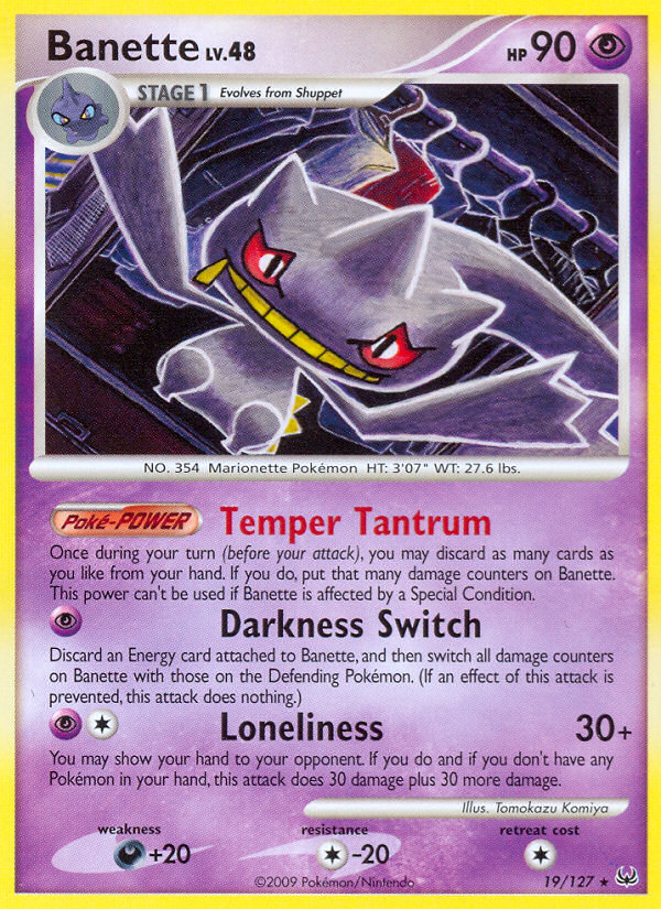 Banette (19/127) - Platinum Pokémon Card