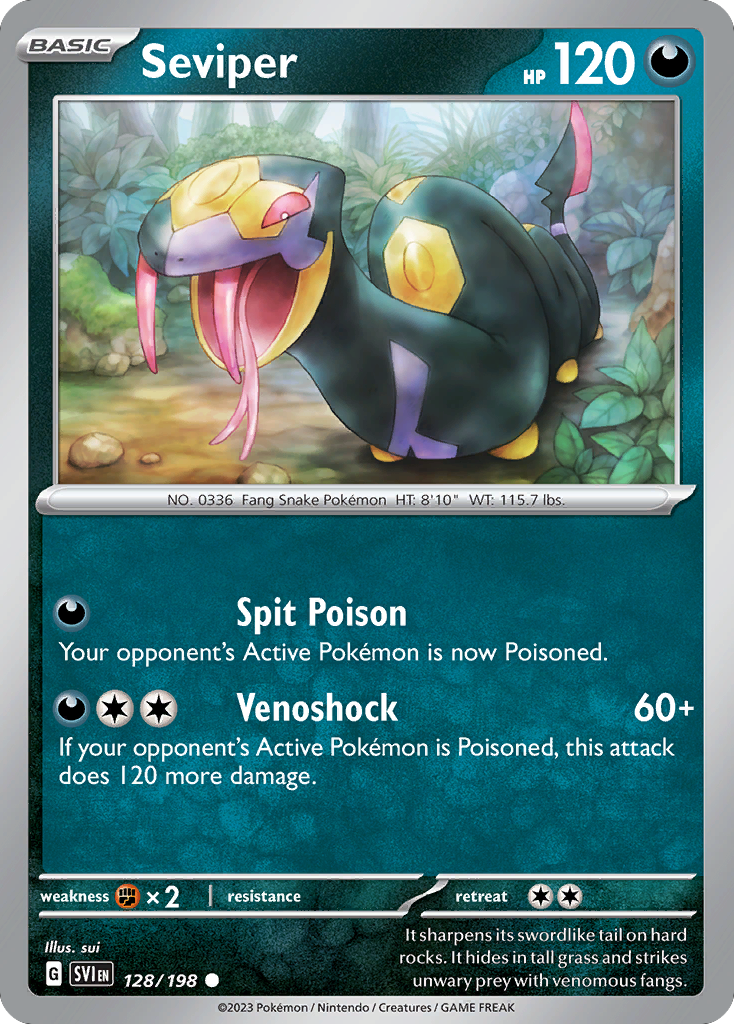 Seviper (128/198) - Scarlet & Violet Pokémon Card