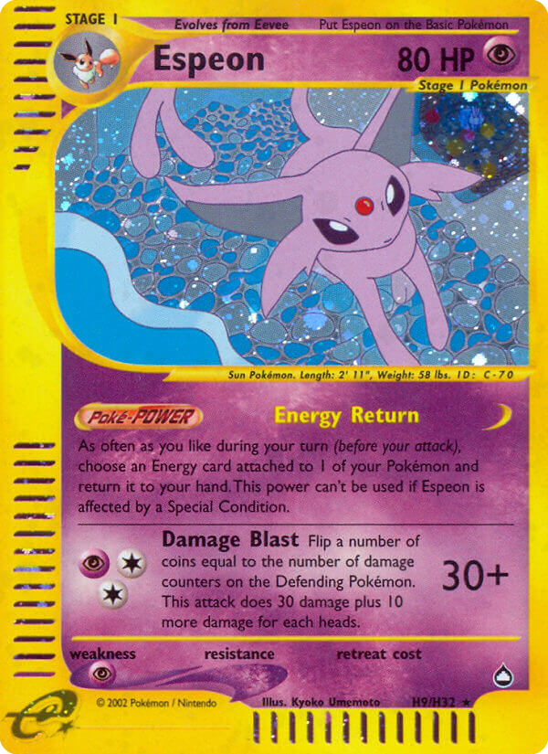 Espeon (H9) - Aquapolis Pokémon Card