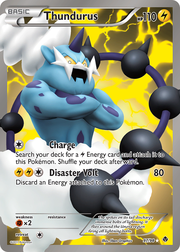 Thundurus (97/98) - Emerging Powers Pokémon Card