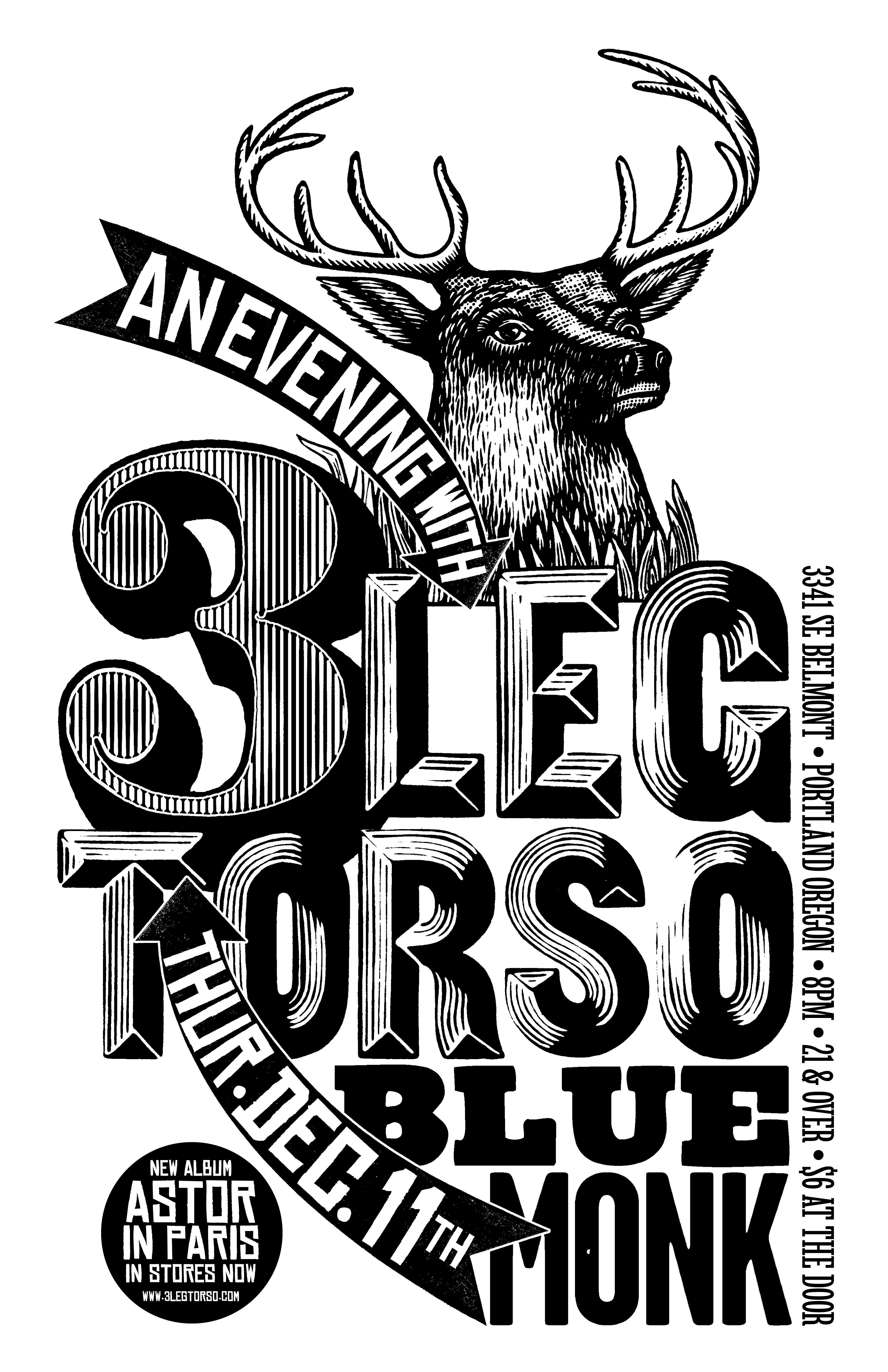 MXP-204.2 3 Leg Torso 2003 Blue Monk  Dec 11 Concert Poster