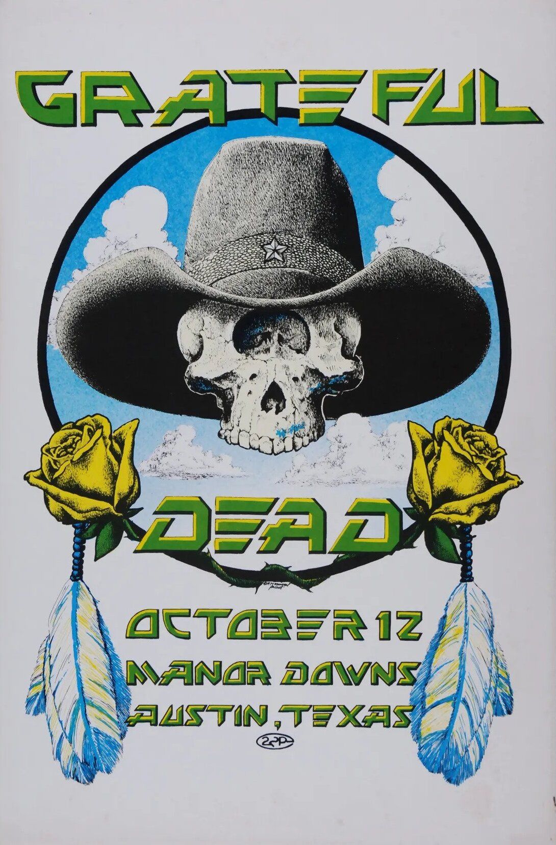 Grateful Dead Manor Downs 1977 Concert Poster