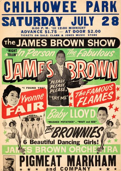 James Brown Chilhowee Park 1962 Concert Poster