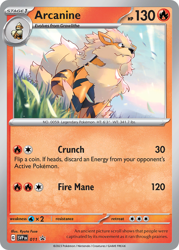 Arcanine (11/148) - Scarlet & Violet Black Star Promos Pokémon Card