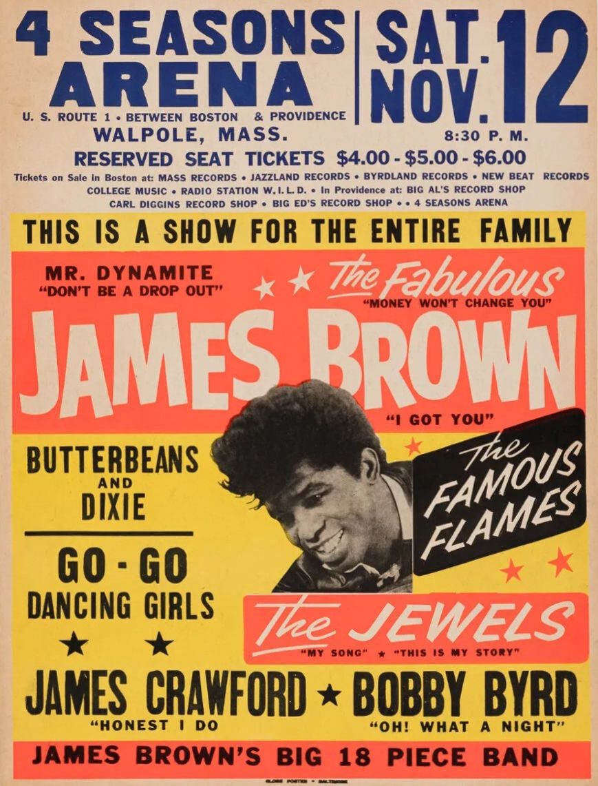 James Brown 4 Seasons Arena 1966 Concert Poster