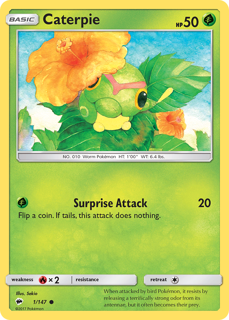 Caterpie (1/147) - Burning Shadows Pokémon Card