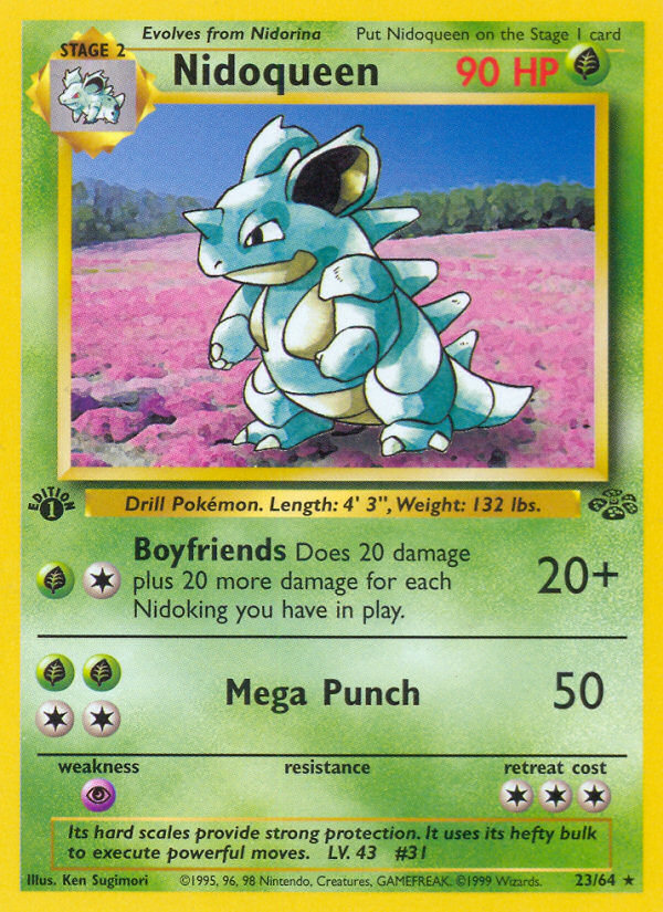 Nidoqueen (23/64) - Jungle (1st Edition) Pokémon Card