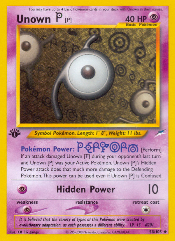 Unown [P] (58/105) - Neo Destiny Pokémon Card