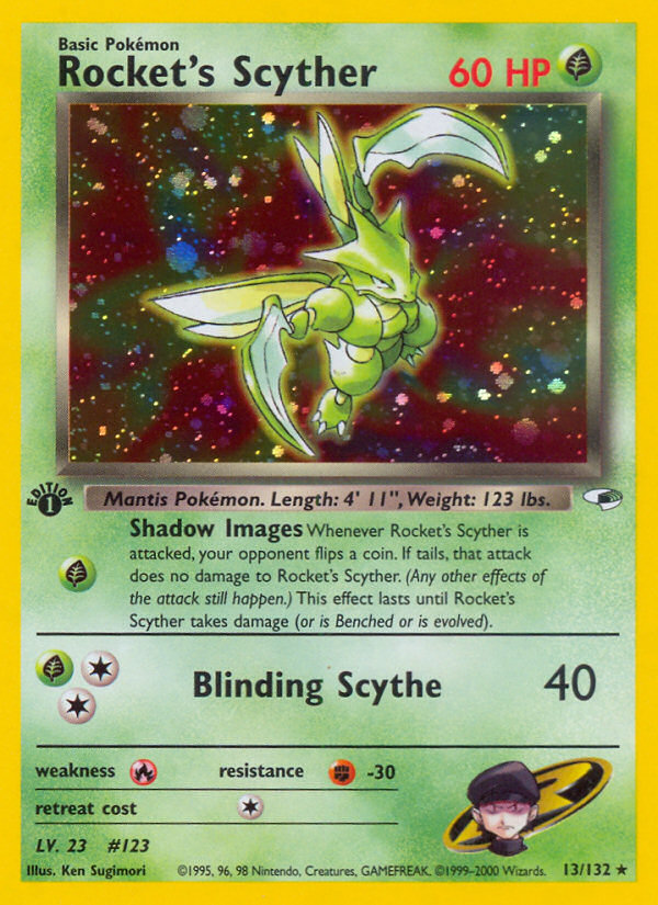 Rocket's Scyther (13/132) - Gym Heroes (1st Edition) Pokémon Card