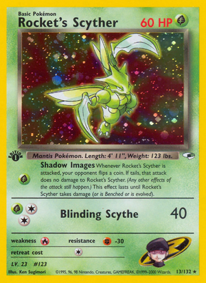 Rocket's Scyther (13/132) - Gym Heroes (1st Edition)