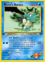 pokemon misty card Misty's Wrath 114 - Unlimited Gym Heroes proof acrylic case and featuring a striking image of the captivating character Misty and Psyduck enjoy a