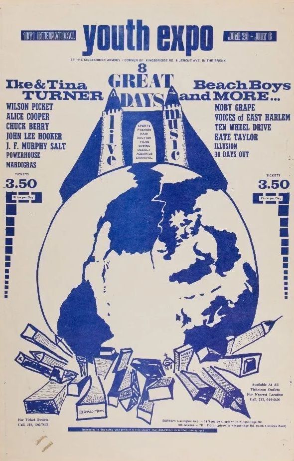 Beach Boys & Chuck Berry Kingsbridge Armory 1971 Concert Poster