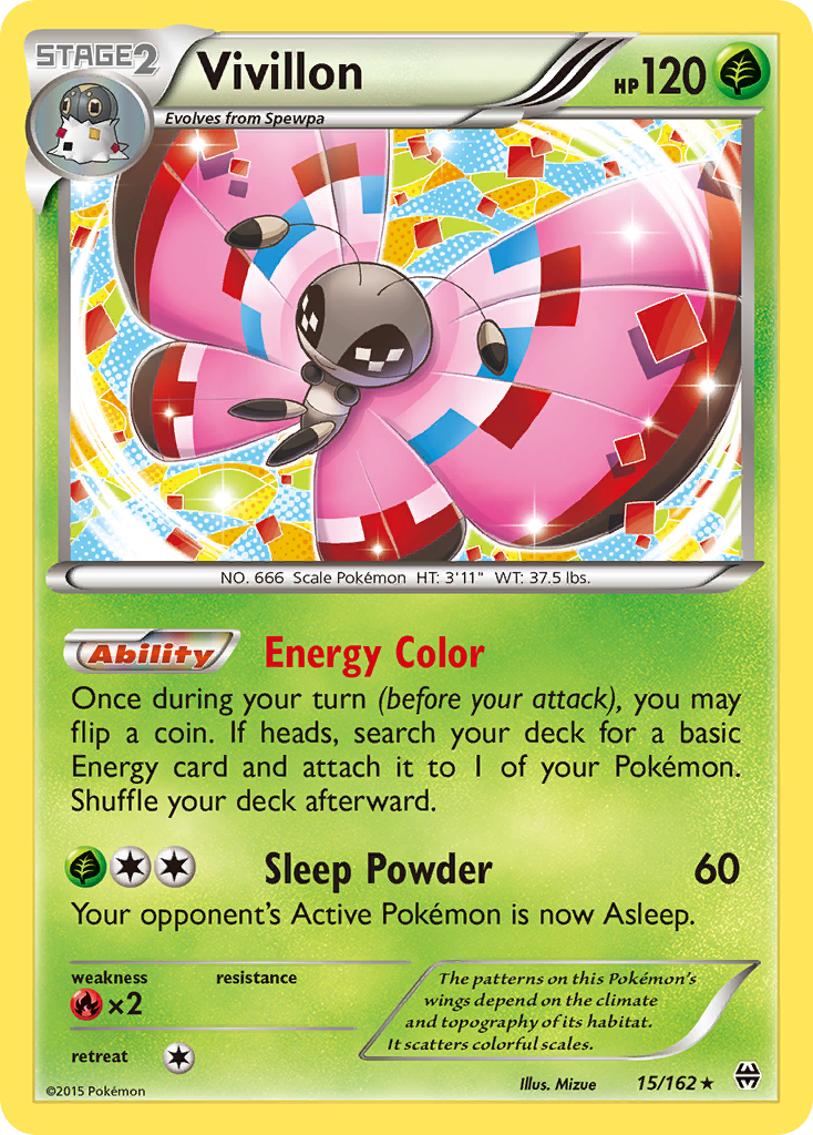 Vivillon (15/162) - BREAKthrough Pokémon Card