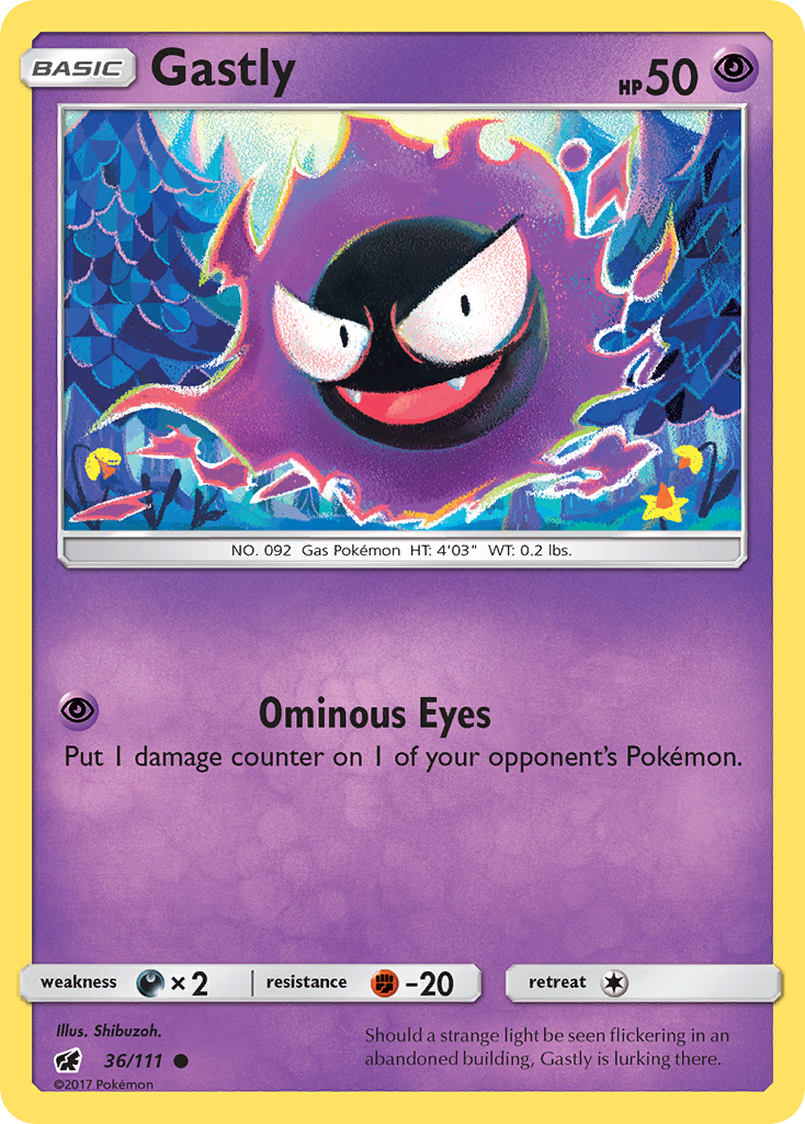 Gastly (36/111) - Crimson Invasion Pokémon Card