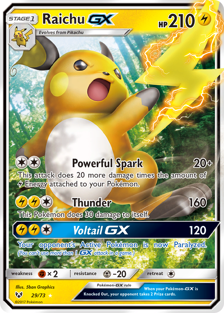 Raichu GX (29/73) - Shining Legends Pokémon Card