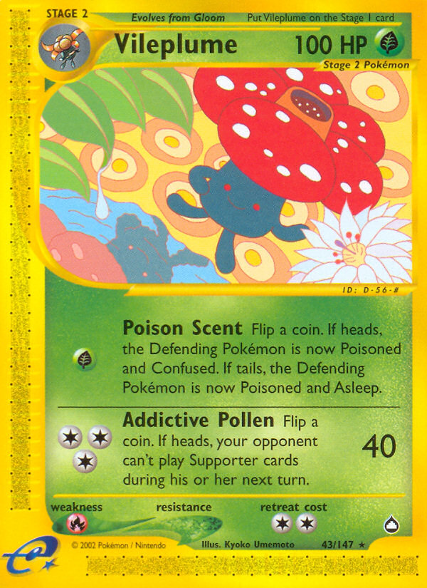 Vileplume (43/147) - Aquapolis Pokémon Card