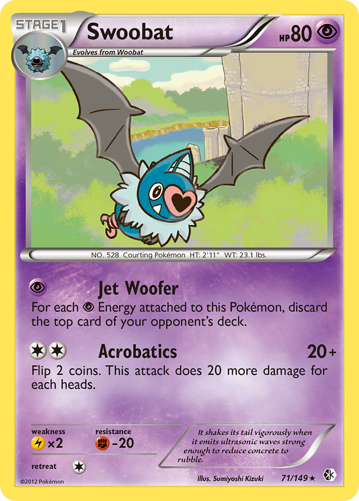 Swoobat (71/149) - Boundaries Crossed Pokémon Card