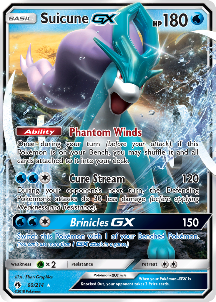 Suicune GX (60/214) - Lost Thunder Pokémon Card