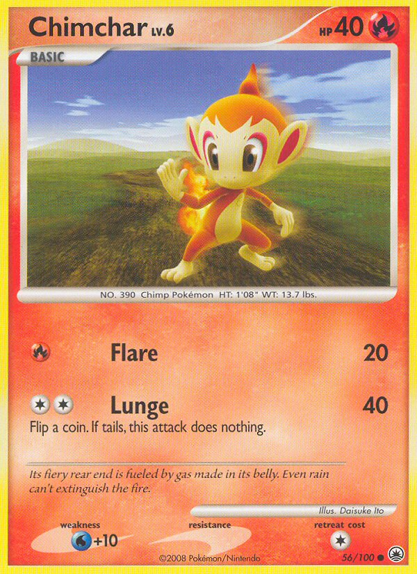 Chimchar (56/100) - Majestic Dawn Pokémon Card