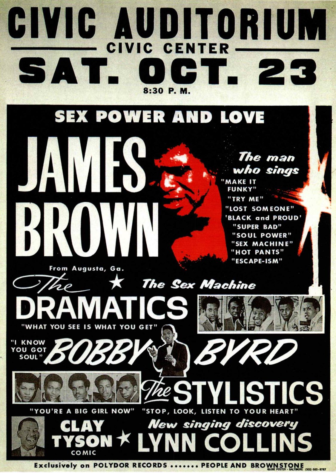 AOR-1.57 James Brown Civic Auditorium 1971 Concert Poster