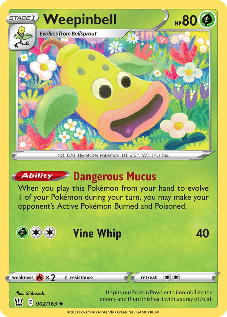 Weepinbell (2/163) - Battle Styles Pokémon Card